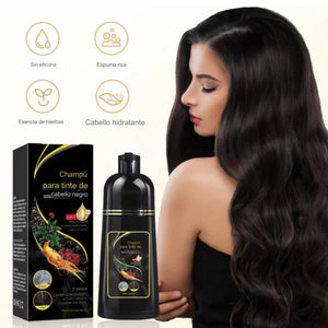 BLACK HAIR DYE • SAMPOO CON TINTE PARA CANAS